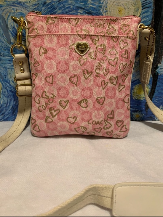 Coach Handbags - Y2K Coach Waverly Hearts Pink Signature CC Swingpack Crossbody Bag